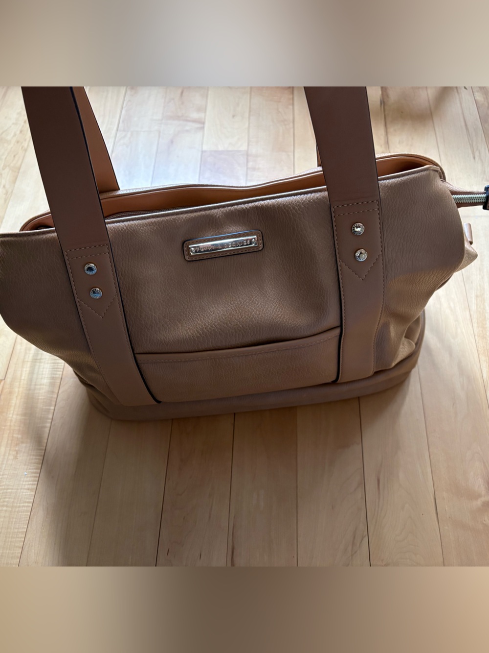 Poppy and Peonies Voyageur Bag Camel